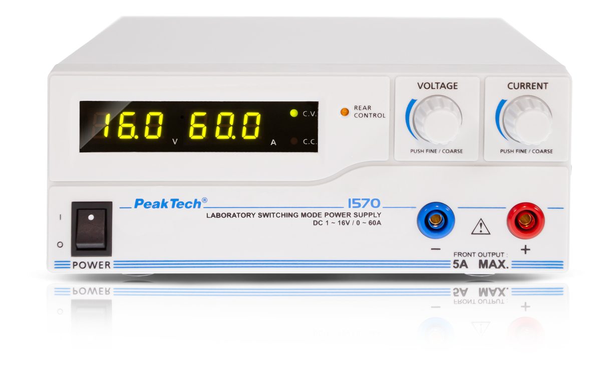 Līdzstrāvas laboratorijas barošanas avots, 1 - 16 V / 0 - 60 A & USB, P 1570