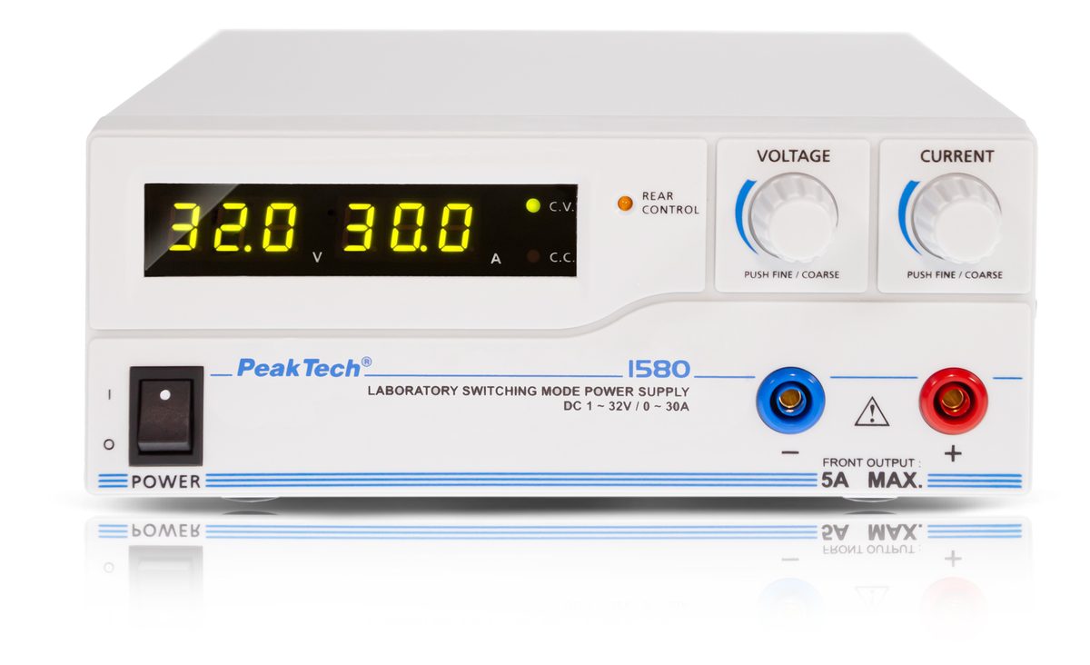 Līdzstrāvas laboratorijas barošanas avots, 1 - 32 V / 0 - 30 A & USB, P 1580