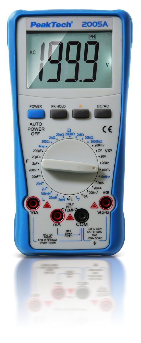 Digitāls multimetrs, 1000 V, 2000 vienības, 10 A AC/DC, P 2005 A