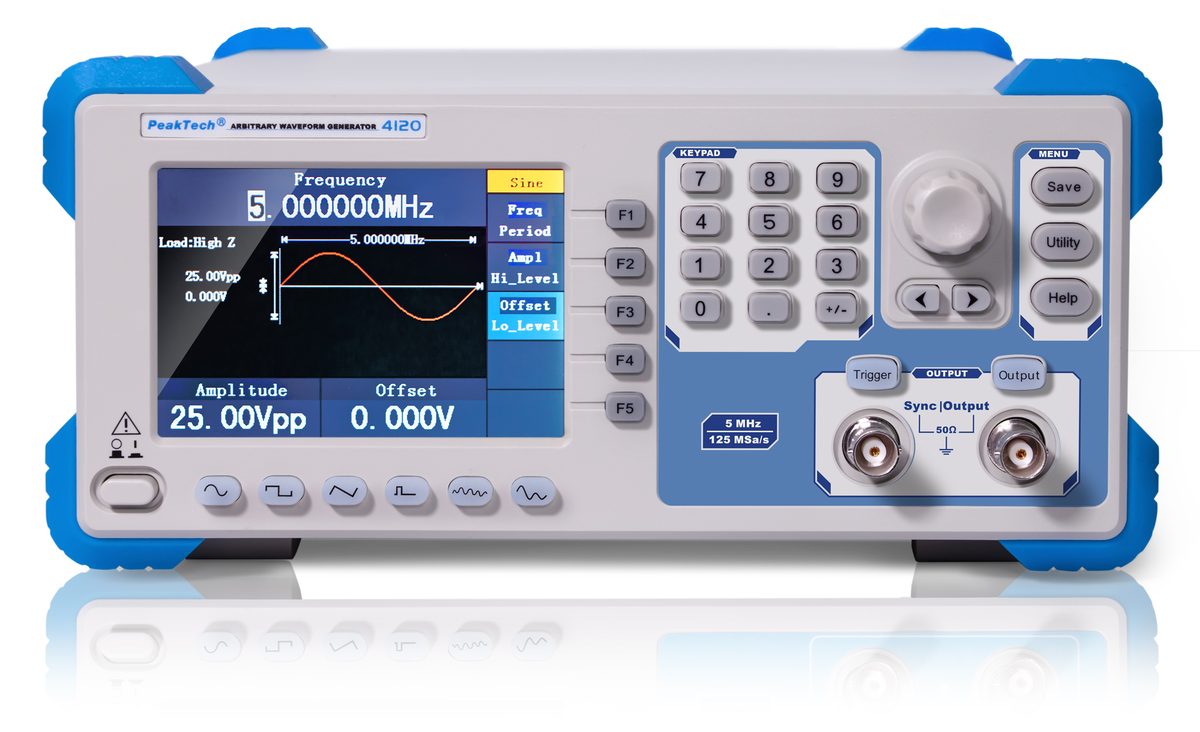 Patvaļīgas formas signālu ģenerators, 1 kanāls, 1 µHz–5 MHz, P 4120