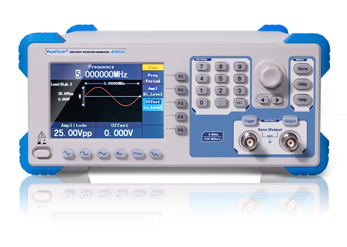 Patvaļīgas formas signālu ģenerators, 1 kanāls, 1 µHz–5 MHz, 10 W pastiprinātājs, P 4120 A