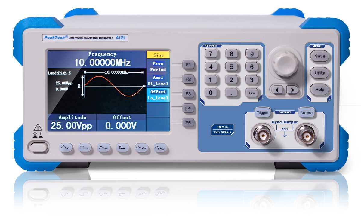 Patvaļīgas formas signālu ģenerators, 1 kanāls, 1 µHz–10 MHz, P 4121