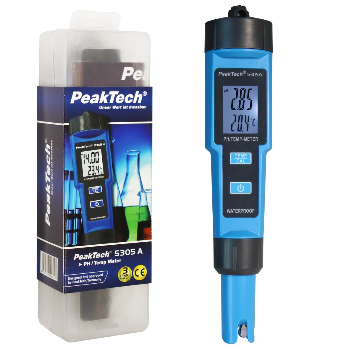 2-in-1 pH meter for pH / temperature, P 5305 A