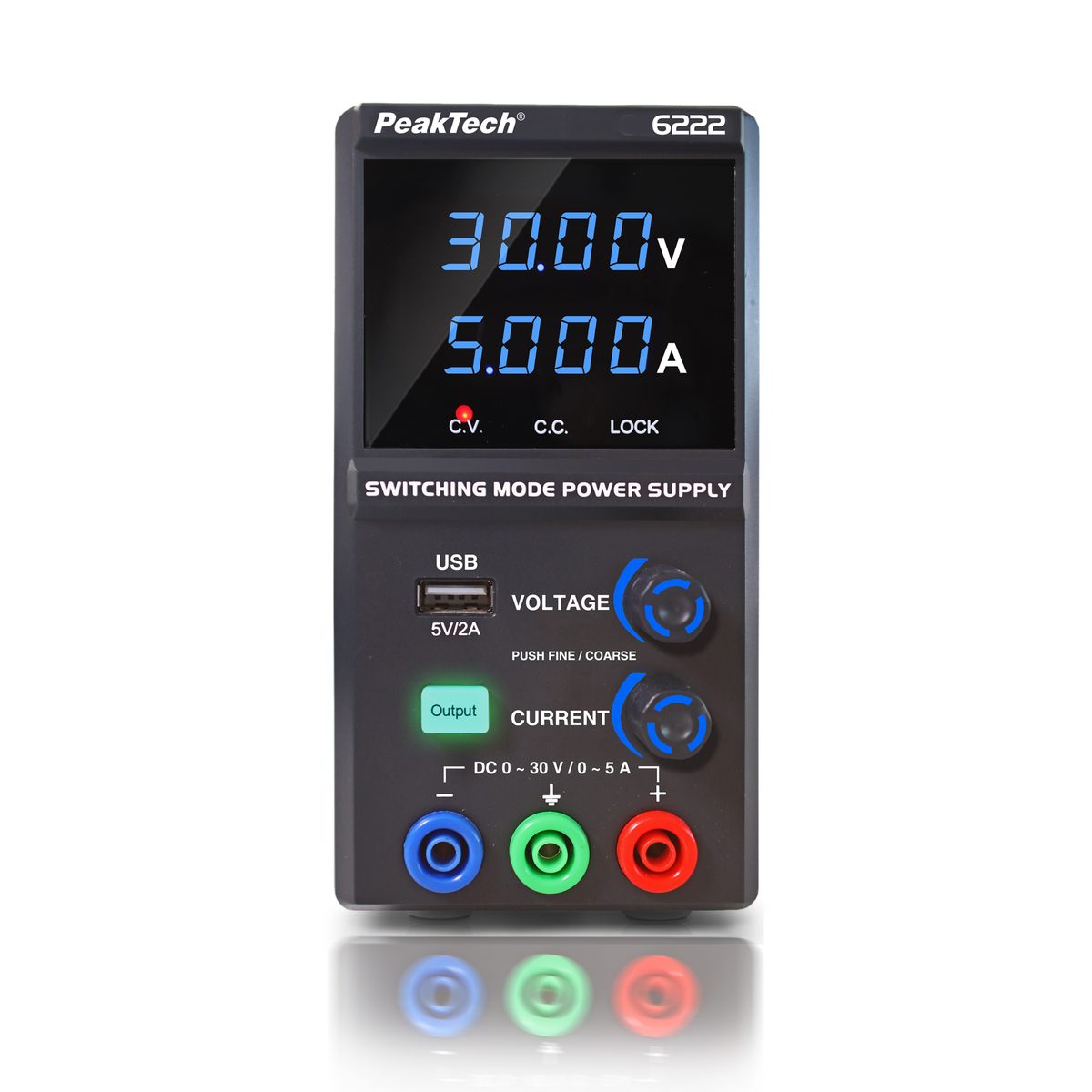 Impulsu barošanas avots 0 - 30 V / 0 - 5 A DC, P 6222