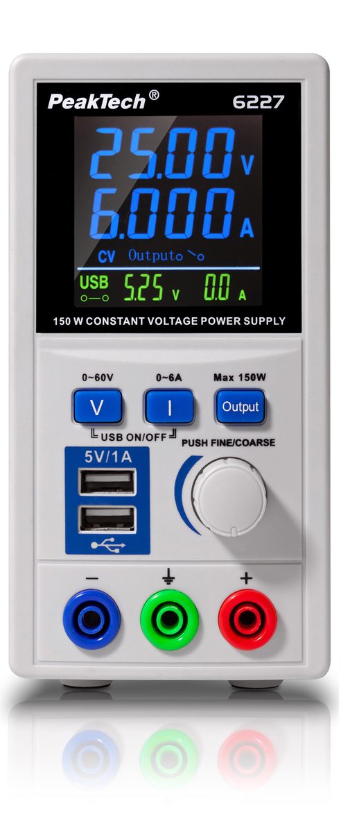 Impulsu barošanas avots 0 - 60 V / 0 - 6 A DC, P 6227
