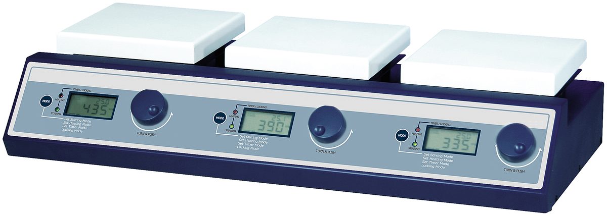 SMHS Multi-Position Hotplate Magnetic Stirrer, 3 or 6 Positions, up to 350 °C, 1500 rpm